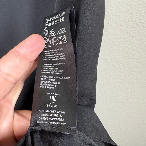 Dorothee Schumacher 3/Medium Mini Slip Dress Black Spaghetti Adjustable Straps - Picture 4 of 7